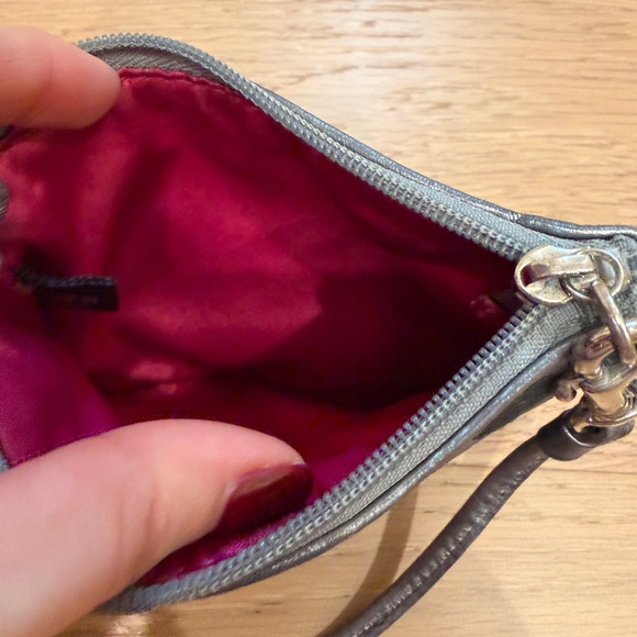 Coach Black and Gray Wristlet with charm - Picture 3 of 5